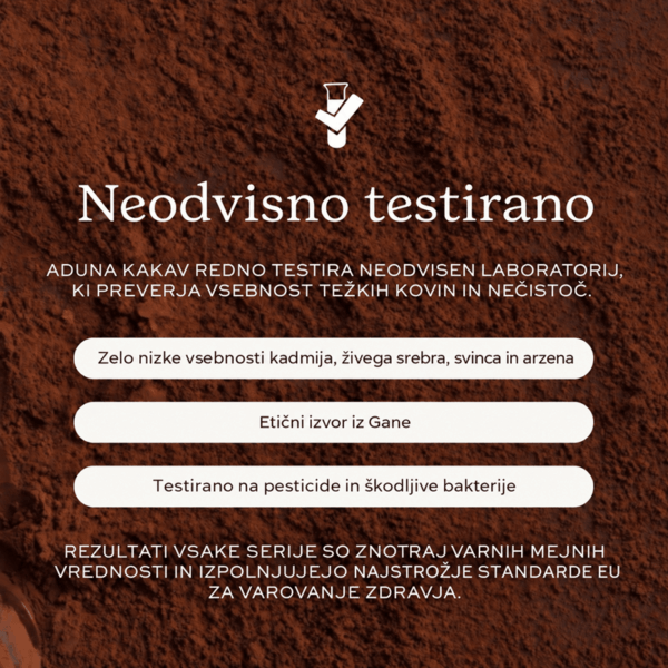 Aduna Super kakav testiran na težke kovine