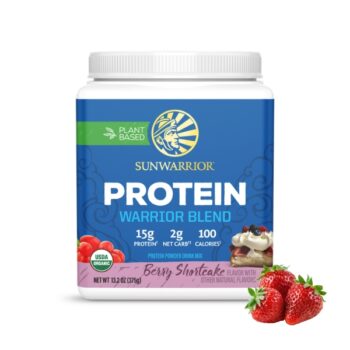 Sunwarrior Warrior Blend rastlinski proteini - Jagodni biskvit, 375 g