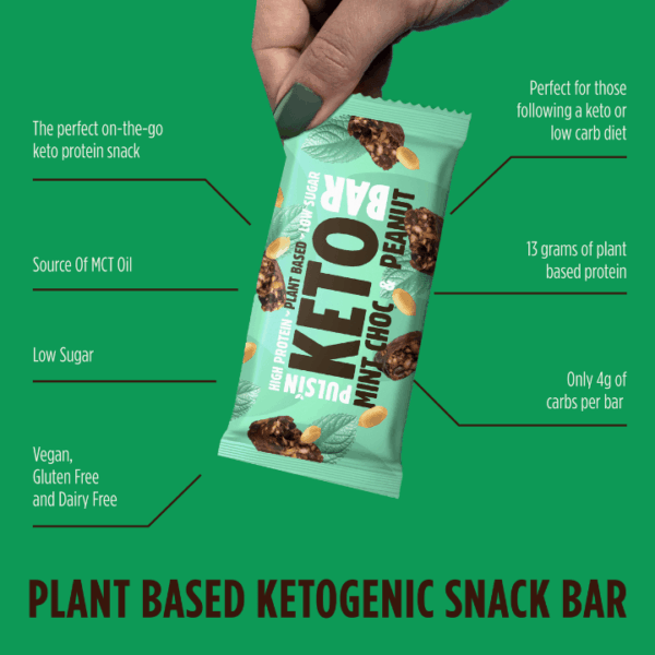 Pulsin Keto proteinska tablica z meto, čokolado in arašidi, 50 g