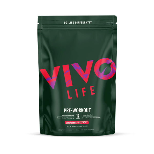 Vivo Life Pre-workout mešanica z okusom jagode