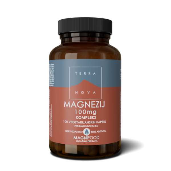 Terranova Magnezij bisglicinat 100 mg kompleks, 50/100 kapsul