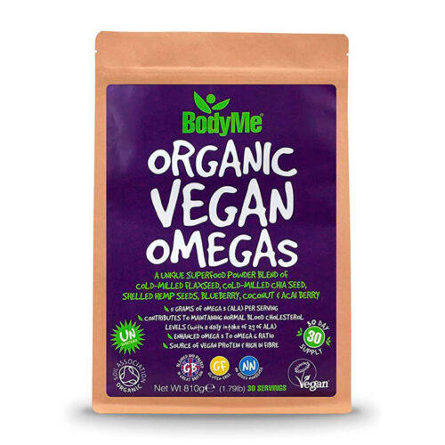 Ekološka mešanica Omega 3, 6, 9 v prahu BodyMe Vegan Omegas, 810 g