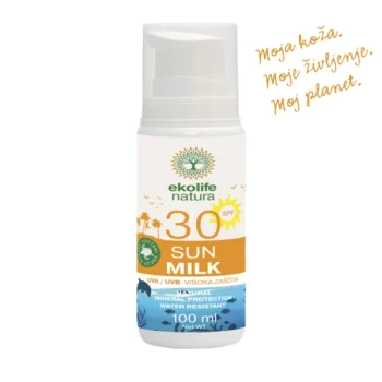 Naravna sončna krema Ekolife Natura - Sun milk SPF 30, 100 ml