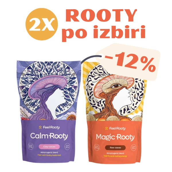 2x Rooty PAKET- magični napitek z adaptogeni in medicinskimi gobami