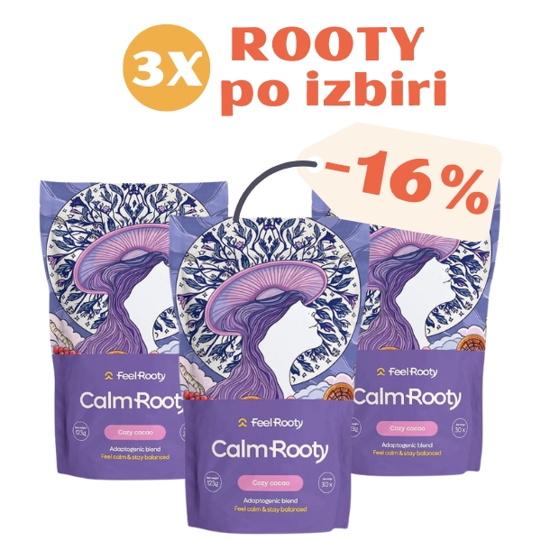 3x Rooty PAKET- magični napitek z adaptogeni in medicinskimi gobami