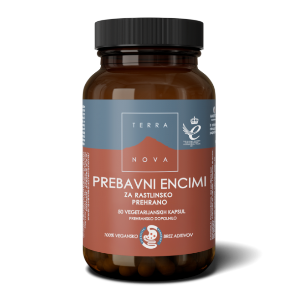 Terranova Prebavni encimi za rastlinsko prehrano, 50 kapsul