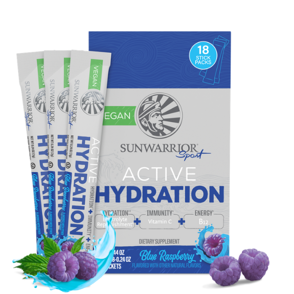 Sunwarrior Active Hydration - hidracijski napitek, okus modra malina