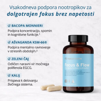 NatureVibe Focus Flow nootropiki za dolgotrajen fokus