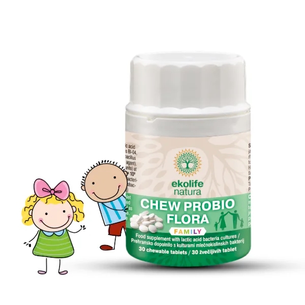 chew-probio-flora-ekolife-30-tablet-2 Chew Probio flora Ekolife Natura, 30 žvečljivih tablet