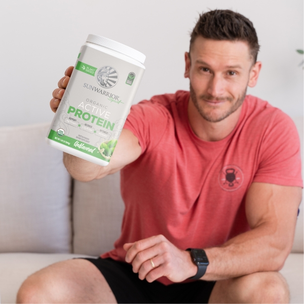 Sunwarrior Active ekološki rastlinski proteini - naravni okus, 884 g