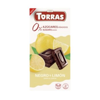 Torras temna čokolada brez sladkorja - limona, 75 g