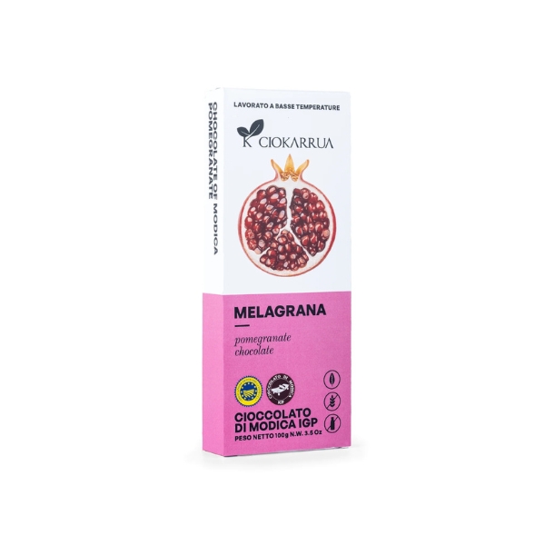 Modica-temna-cokolada-ciokarrua-granatno-jabolko-100-g Modica temna čokolada - CioKarrua, okus granatno jabolko, 100 g