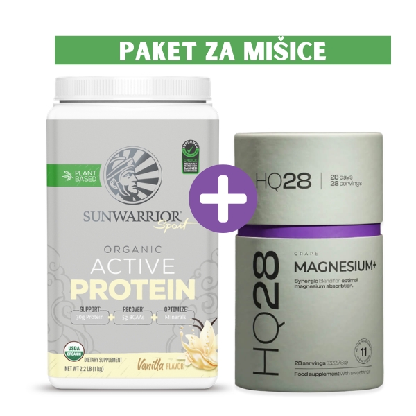 Paket MIŠICE - HQ28 Magnesium+ in Sunwarrior ACTIVE proteini