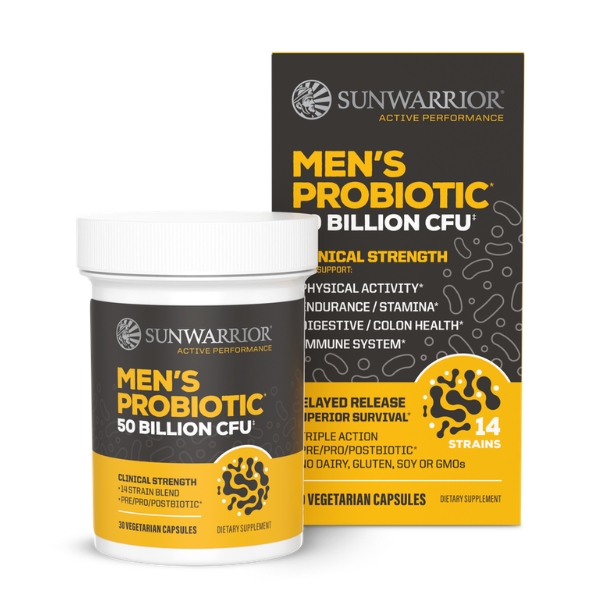 sunwarrior-active-moski-probiotiki-50-milijard-embalaza Sunwarrior Active mikrobiotične kulture za moške, 50 milijard CFU, 30 kapsul
