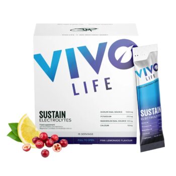 vivo-life-elektroliti-sustain Vivo life Elektroliti Sustain - okus pink lemonade, 140 g (15 vrečk)