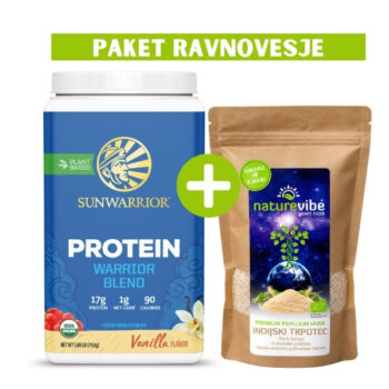 Paket RAVNOVESJE - Sunwarrior proteini in NatureVibe Indijski trpotec