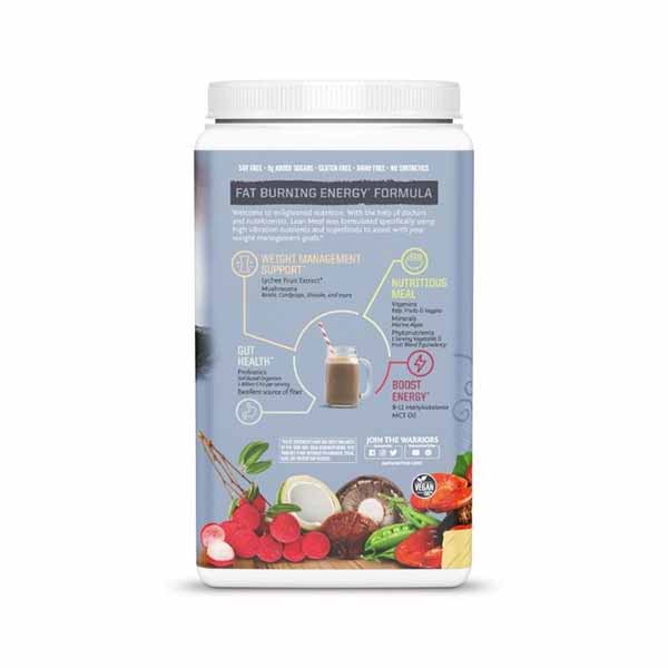 Sunwarrior Lean Meal mešanica za pripravo nadomestka obroka z okusom vanilije, 720 g (prehransko dopolnilo)